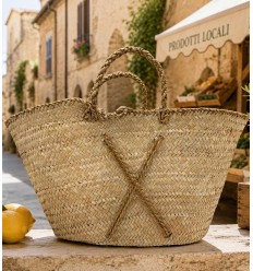 Panier artisanal naturel tressé main 2