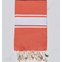 Serviette de plage Plate Orange brûlé - FOUTA TUNISIA