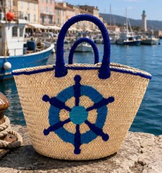 Panier artisanal motif marin 2