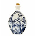 Flacon céramique artisanal avec motifs oiseaux