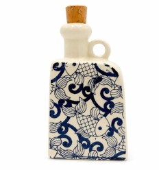 Flacon artisanal en céramique avec motifs marins