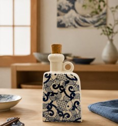 Flacon artisanal en céramique avec motifs marins 2