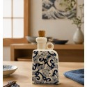 Flacon artisanal en céramique avec motifs marins