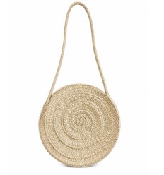 Sac rond en palmier tressé