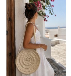 Sac rond en palmier tressé 2