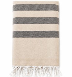 Fouta beige e tortora a righe con spugna 2