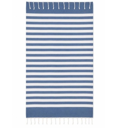 Blau gestreifte Fouta mit Frottee