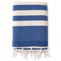 Fouta blu jeans a righe con spugna