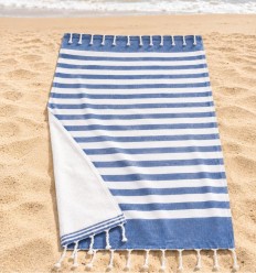 Blau gestreifte Fouta mit Frottee