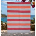 Fouta orange et rouge doublée éponge
