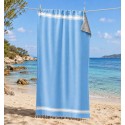Fouta bleu doublée éponge gris