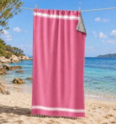Strandtuch Doppelte Schwamm rosa Baby und rosa Fuchsie