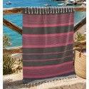 Arthur dark grey and fuchsia terry-lined fouta