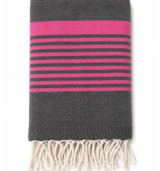Arthur Fouta in Dunkelgrau und Fuchsia mit Frottee 2