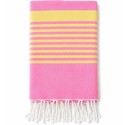 Arthur neon pink and yellow terry-lined fouta