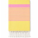 Fouta Arthur giallo chiaro e rosa fluo con spugna