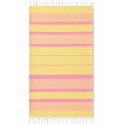 Fouta Arthur giallo chiaro e rosa fluo con spugna