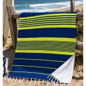 Fouta blu royal e giallo fluo con spugna