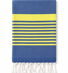 Fouta blu royal e giallo fluo con spugna 2