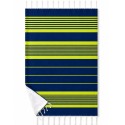 Fouta arthur doublée éponge bleu roi et jaune fluo