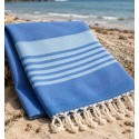 Arthur royal blue and azure terry-lined fouta