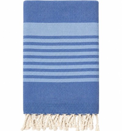 Arthur royal blue and azure terry-lined fouta