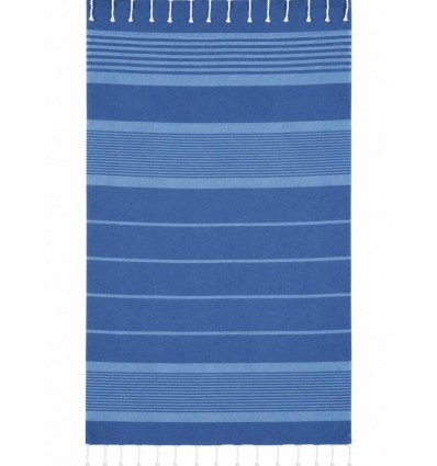 Toalla fouta Arthur azul royal y azul celeste con rizo