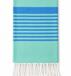 Arthur Fouta in Aquagrün mit blauen Streifen und Frottee 2