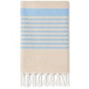 Arthur grey fouta with sky blue stripes and terry lining