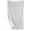 Fouta éponge Arthur gris rayé bleu ciel