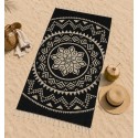 bohemian beach towel black