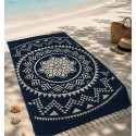 fouta bohémian bleu nuit
