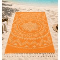 Yellow mustard bohemian beach towel - FOUTA TUNISIA