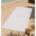 Fouta bohémian gris trés clair - FOUTA TUNISIA
