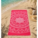 Fouta Bohémien couleur rose fushia