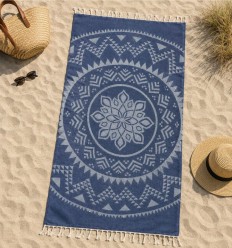 toalha de praia boêmio Turquesa azul