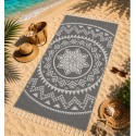 bohemian beach towel charcoal gray