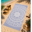 Serviette de plage bohémian gris-FOUTA TUNISIA