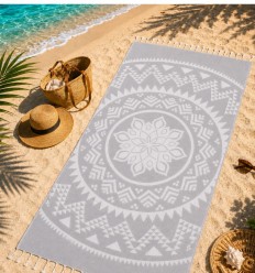Fouta bohémian gris acier