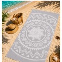 Fouta bohémian gris acier - FOUTA TUNISIA