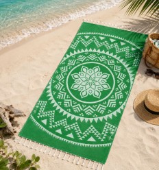 Fouta bohémian vert