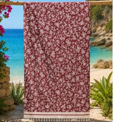 Fouta Victoria rouge bordeaux