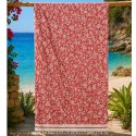 Fouta Fleur de Lys rouge