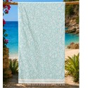 Fouta Fleur de Lys vert d'eau