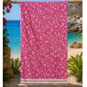 Fouta Fleur de Lys rose fuchsia