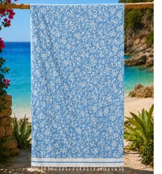 Fouta Victoria bleu azur