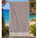 Fouta Victoria Gris – Serviette de Plage Élégante