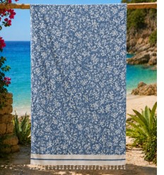 Fouta Victoria bleu guède