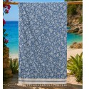 Fouta Fleur de Lys bleu guède