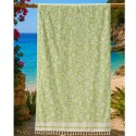 Fouta Fleur de Lys vert clair